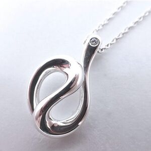 Tiffany & Co. 💯% Auth Open Wave Necklace w/Pouch ✨925 Sterling Silver ✨EUC✨